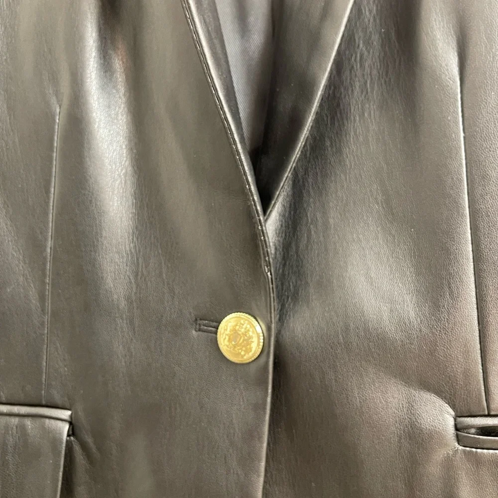 Zara Black Leather Jacket Suit - Picture 4 of 6